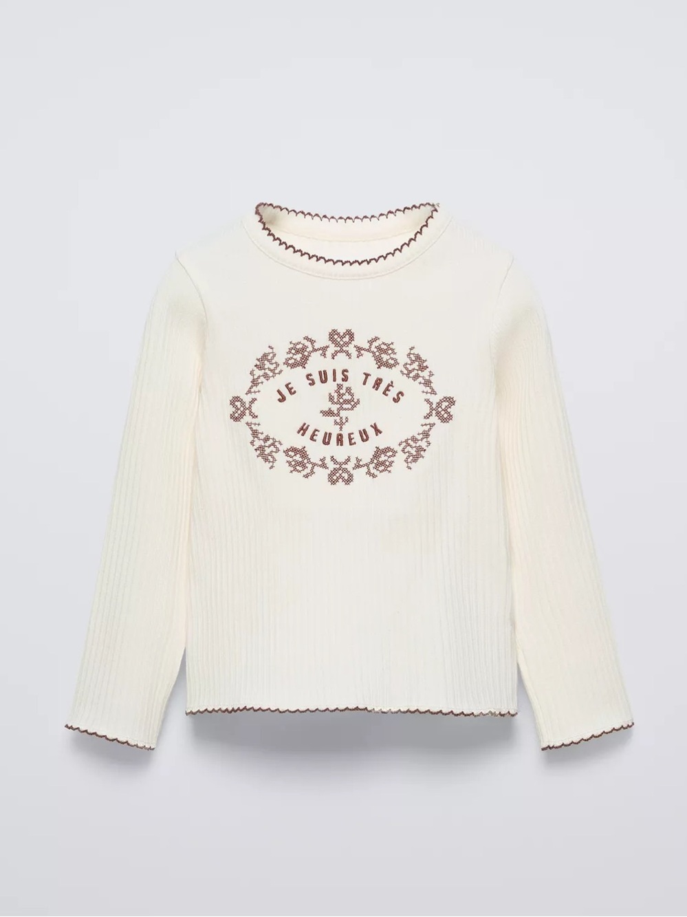 Zara Embroidered Rib Shirt